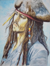 Captain Jack Sparrow 1 gespielt von Johnny Depp in dem Film Fluch der Karibik 1