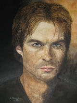 Damon Salvatore gespielt von Ian Sommerholder in der Serie Vampire Diaries