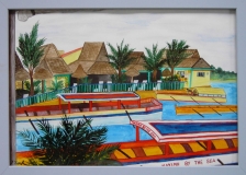 Boote vor der Hotelanlage Philippinen Juli 2002